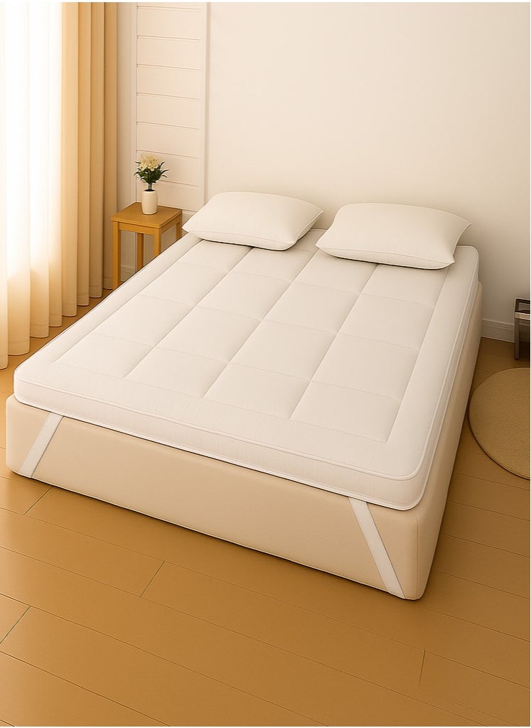 MAXQON Mattress Topper 10CM Thickness Quilted Microfiber 900gsm, King/Queen/Double/Single Sizes, Color White  - Image 1