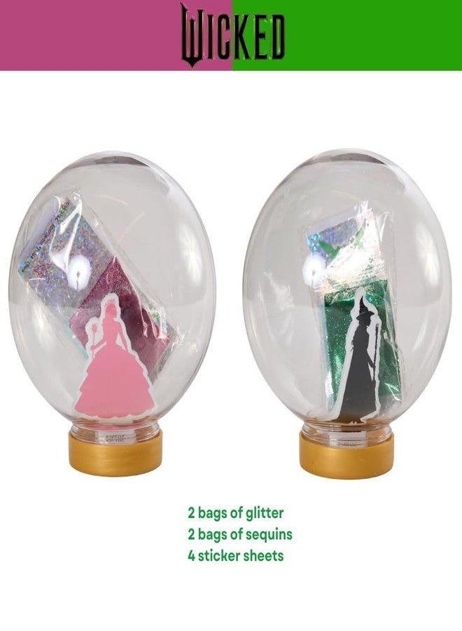 Innovative Designs Wicked Snow Globe Kit, DIY Snow Globe, Includes 2 Globes, Glitter, Sequins, Stickers - Elphaba and Glinda - Image 4
