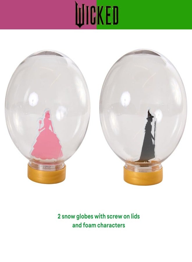Innovative Designs Wicked Snow Globe Kit, DIY Snow Globe, Includes 2 Globes, Glitter, Sequins, Stickers - Elphaba and Glinda - Image 3