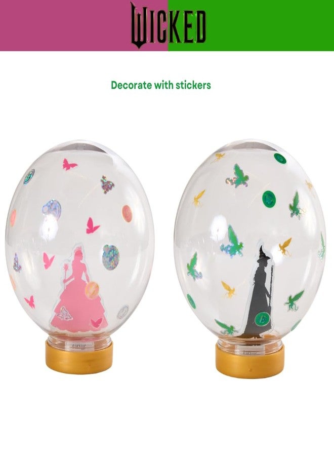 Innovative Designs Wicked Snow Globe Kit, DIY Snow Globe, Includes 2 Globes, Glitter, Sequins, Stickers - Elphaba and Glinda - Image 5