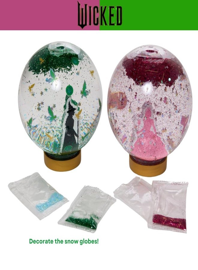 Innovative Designs Wicked Snow Globe Kit, DIY Snow Globe, Includes 2 Globes, Glitter, Sequins, Stickers - Elphaba and Glinda - Image 2