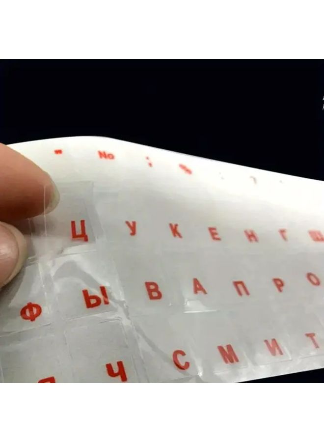 2pcs No Transparent Russian Keyboard Stickers Universal Laptop Keycap Cover Durable Vinyl Typing Aid - Image 3