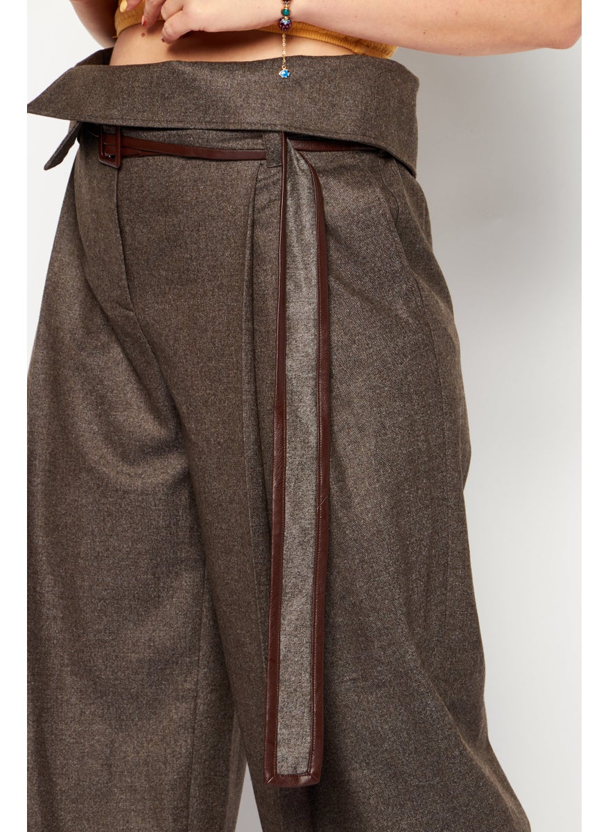 STELLA MCCARTNEY - Women Regular Fit Solid Pants, Brown - Image 1