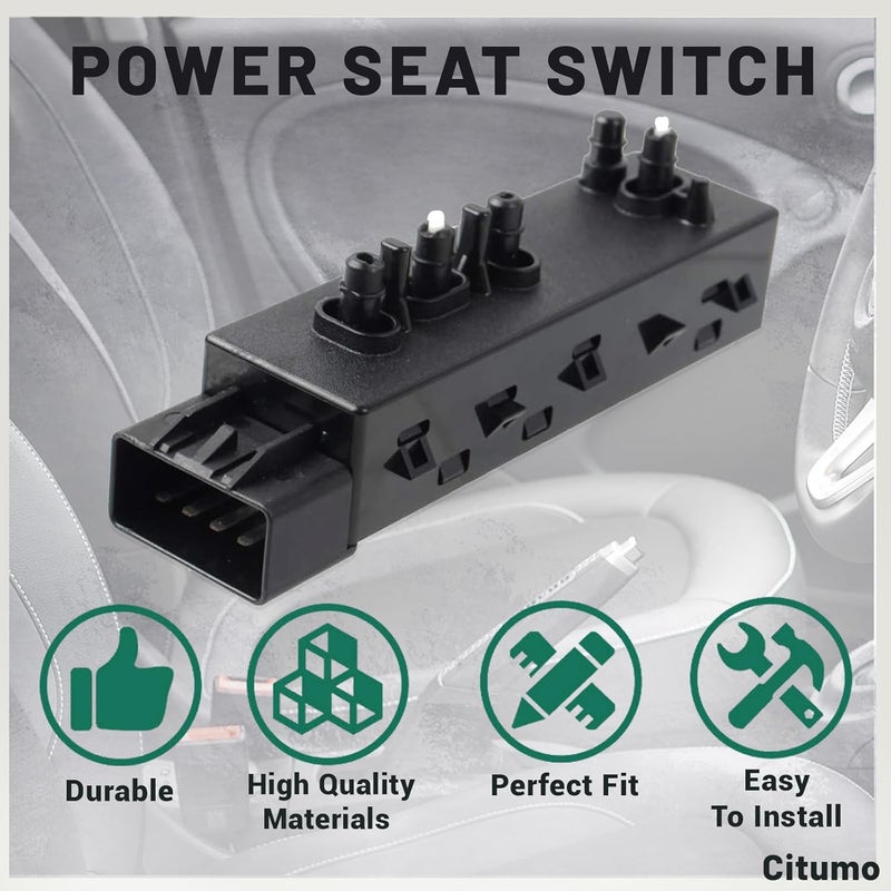 Citumo 12451498 Front Right Passenger 8 Way Power Seat Control Adjustment Switch Fit 2007-2013 Sierra Yukon Avalanche Silverado Suburban Lacrosse - Image 2