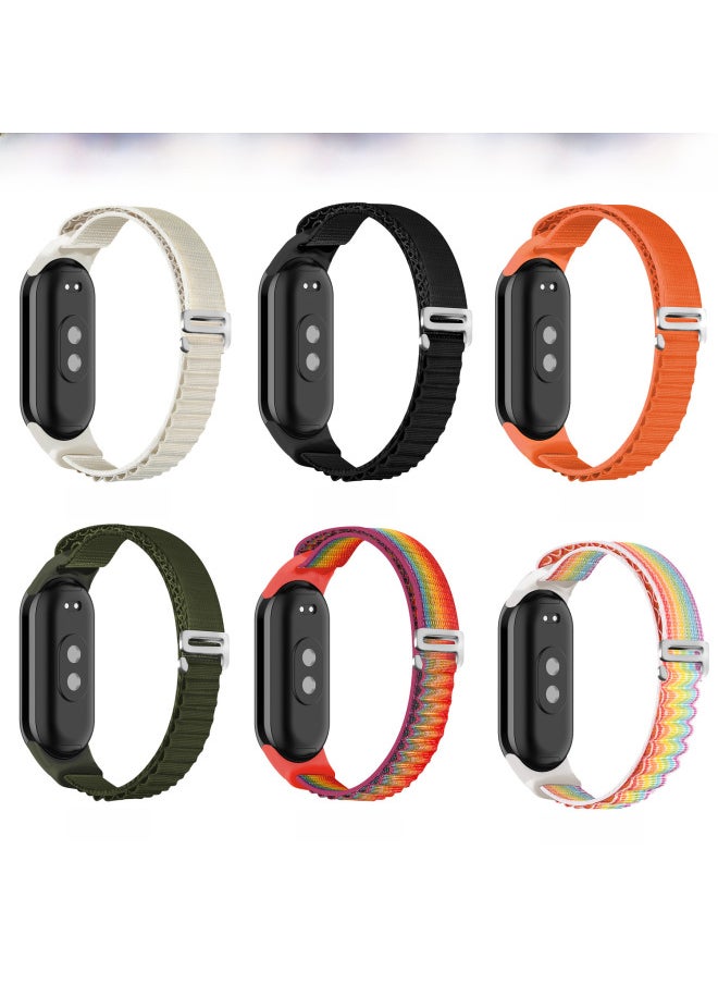 Generic - For Mi Band 9/8 Strap Universal Alpine Loop Strap Mi Band Mi34567 Nylon Strap-Color:1# Rainbow Color-Specifications:Meter 3/4/5/6/7 General - Image 1