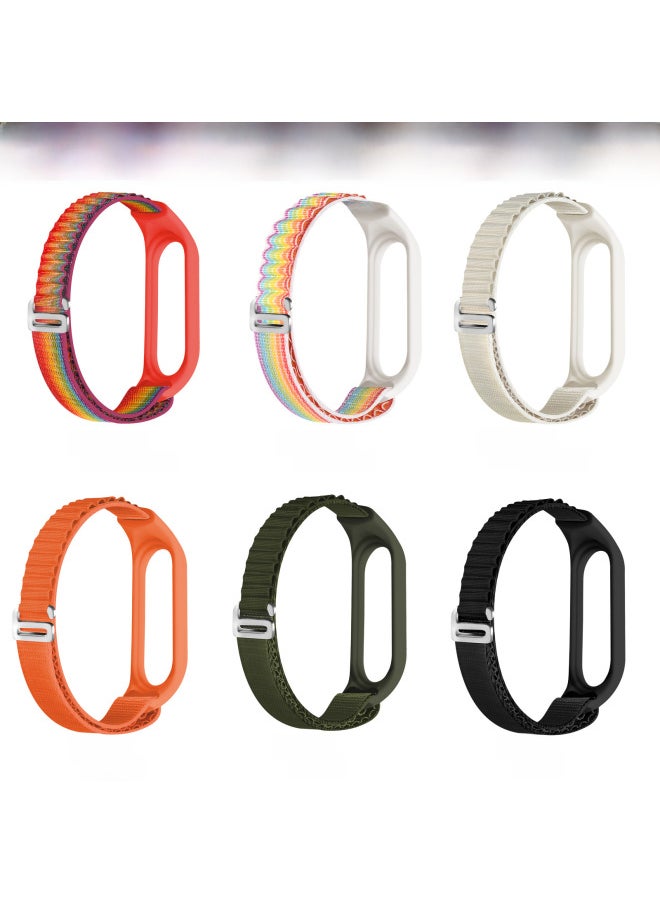 Generic - For Mi Band 9/8 Strap Universal Alpine Loop Strap Mi Band Mi34567 Nylon Strap-Color:1# Rainbow Color-Specifications:Meter 3/4/5/6/7 General - Image 1