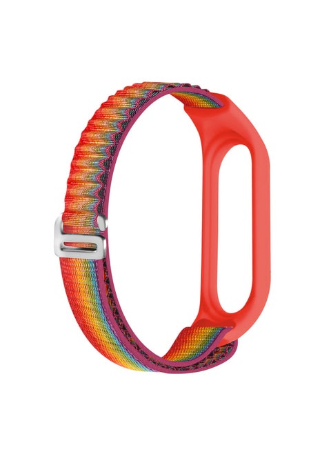 For Mi Band 9/8 Strap Universal Alpine Loop Strap Mi Band Mi34567 Nylon Strap-Color:1# Rainbow Color-Specifications:Meter 3/4/5/6/7 General