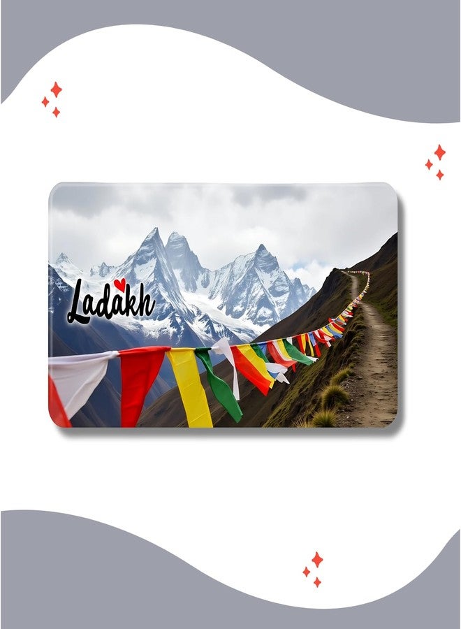 GiftODay Ladakh Theme Souvenir Wooden Fridge Magnet for Refrigerator - Ladakh Fridge Magnet for Kitchen & Home Decor | Perfect Souvenir Gift | Size 3x3 Inches | Pack of 1 - Image 5