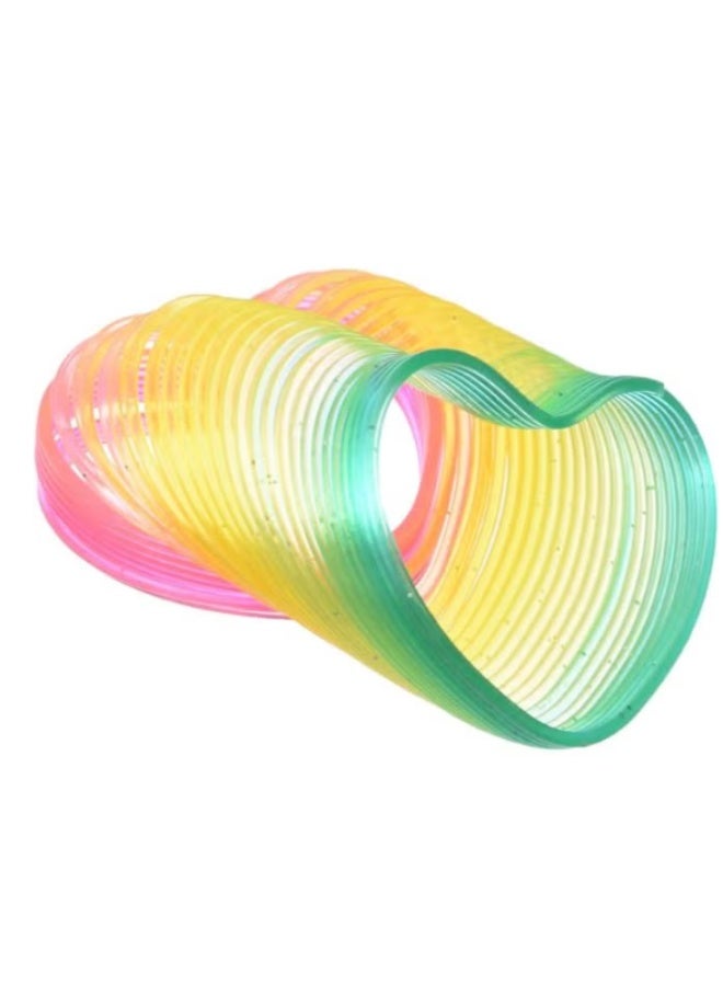 Colorful, rainbow-colored plastic springs add extra fun to a heart-shaped design; they are flexible and suitable for children - multiple colors - Image 1