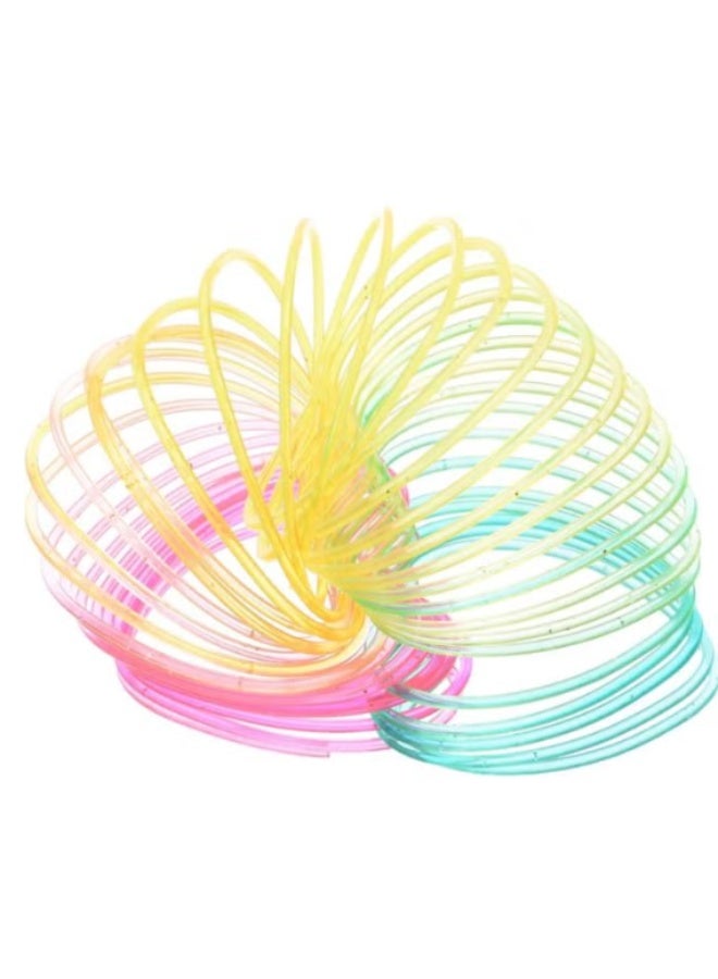 Colorful, rainbow-colored plastic springs add extra fun to a heart-shaped design; they are flexible and suitable for children - multiple colors - Image 2