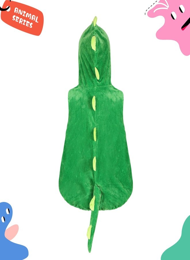 VZQI Baby Unisex Plush Animal Outfit Toddlers and Kids Dinosaur Sleeveless Hooded Dress 2'-2'4'' - Image 5