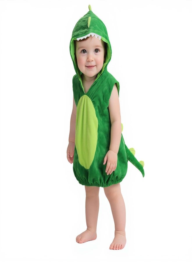 VZQI Baby Unisex Plush Animal Outfit Toddlers and Kids Dinosaur Sleeveless Hooded Dress 2'-2'4'' - Image 1