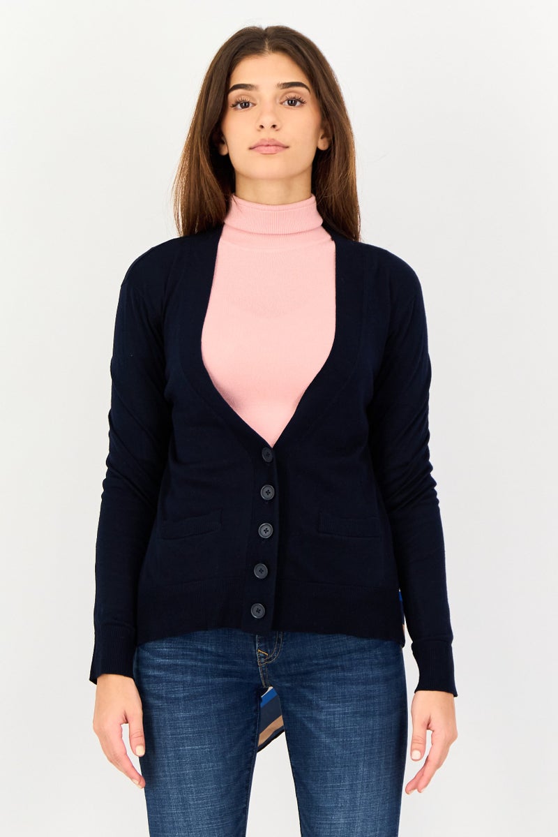 SELECTED Raw Denim Society x Selected Women V Neck Printed Cardigan, Multicolor - Image 1