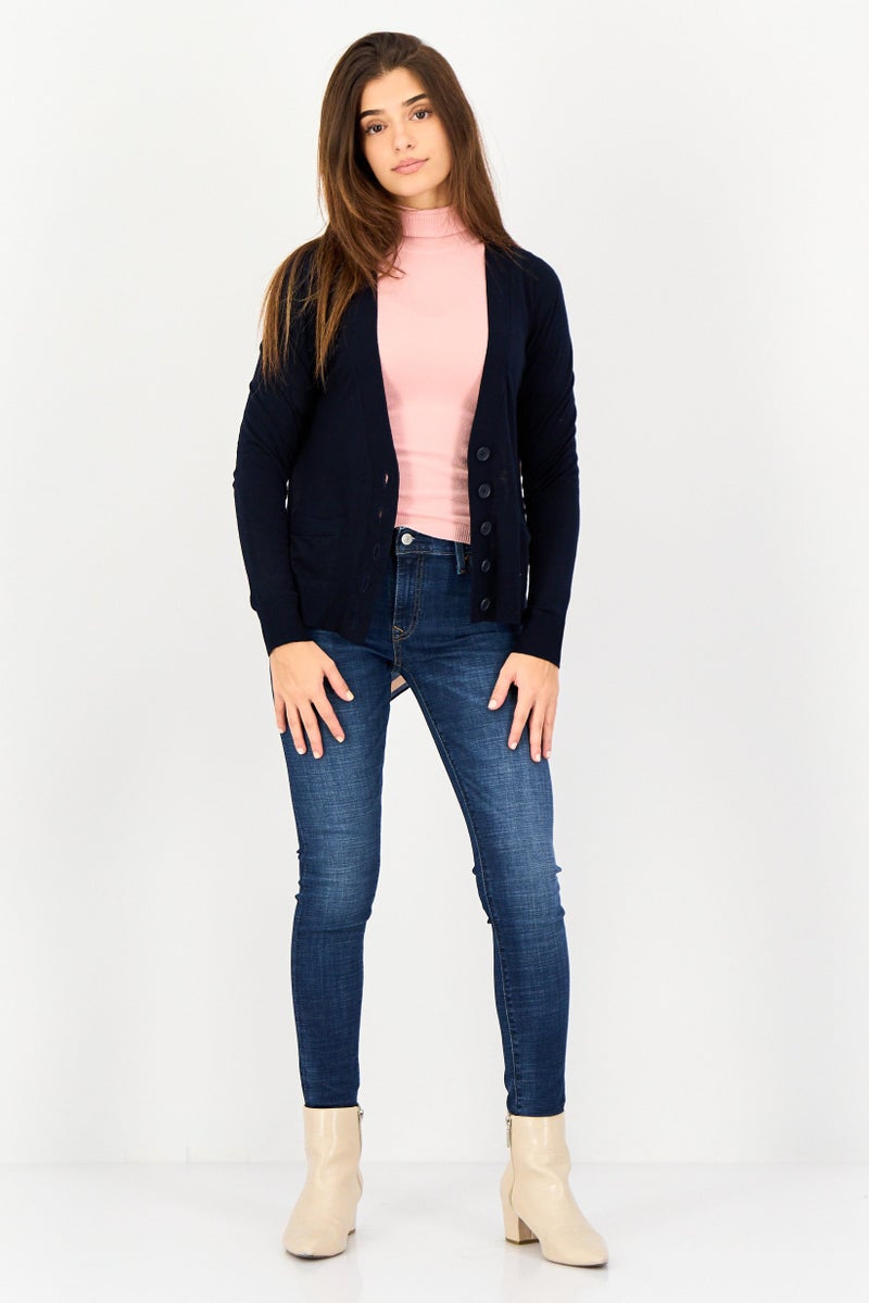 SELECTED Raw Denim Society x Selected Women V Neck Printed Cardigan, Multicolor - Image 4