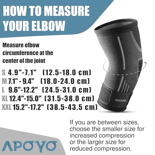 APOYO Elbow Brace for Tendonitis and Tennis Elbow, (Pair) Compression Sleeve for Arthritis, Workouts, Reduce Joint Pain During Fitness Activity (Large) - Image 3