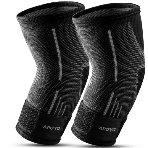 APOYO Elbow Brace for Tendonitis and Tennis Elbow, (Pair) Compression Sleeve for Arthritis, Workouts, Reduce Joint Pain During Fitness Activity (Large) - Image 1