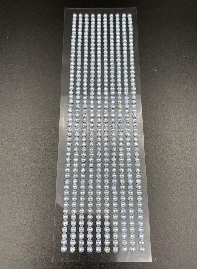Syntego 500 x 3mm Mini Flat Back Round Self Adhesive Beads (Blue AB) - Image 4