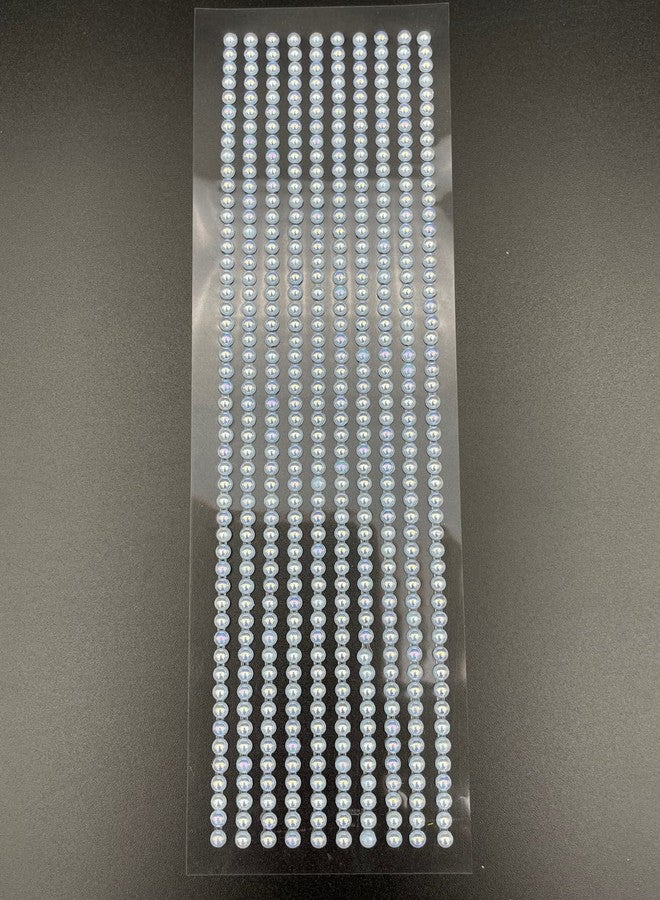 Syntego 500 x 3mm Mini Flat Back Round Self Adhesive Beads (Blue AB) - Image 5