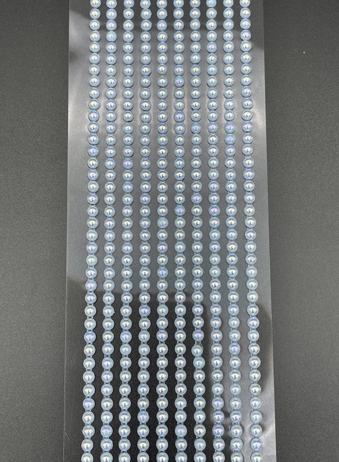 Syntego 500 x 3mm Mini Flat Back Round Self Adhesive Beads (Blue AB) - Image 3
