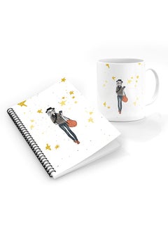 Stylizedd Designer Printed Coffee Mug + A5 Spiral Notebook Memo Notepad Journal Personalised Combo Gift Set Fashionista 