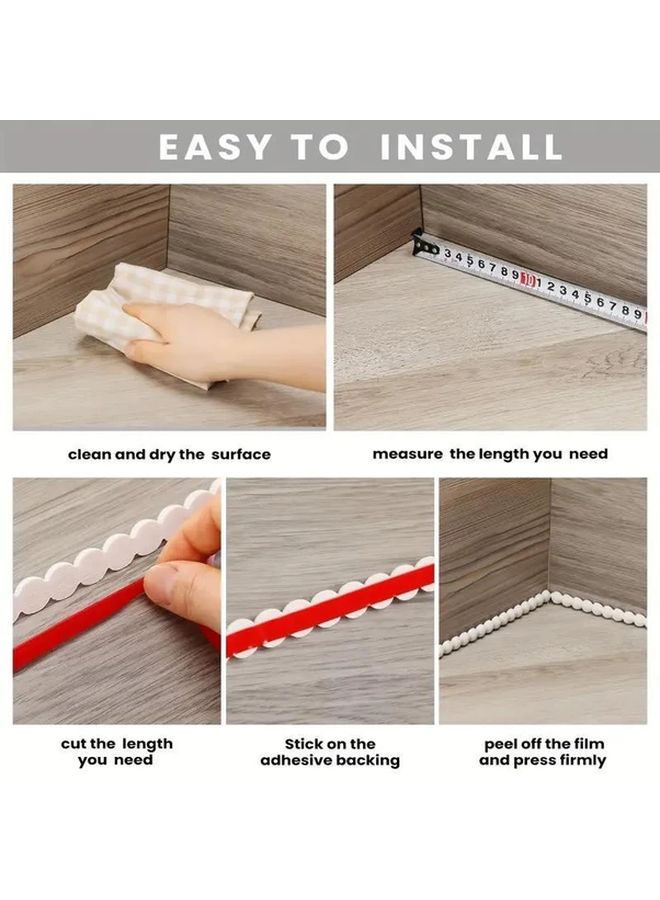 Peel and Stick Self Adhesive Flexible Molding Trim 3m 15mm No Tools Installation Matte White Black Gray Beige Resin Tile Backsplash Cabinet Edges Mirror Frames TV Walls Shower Borders Easy DIY - Image 4