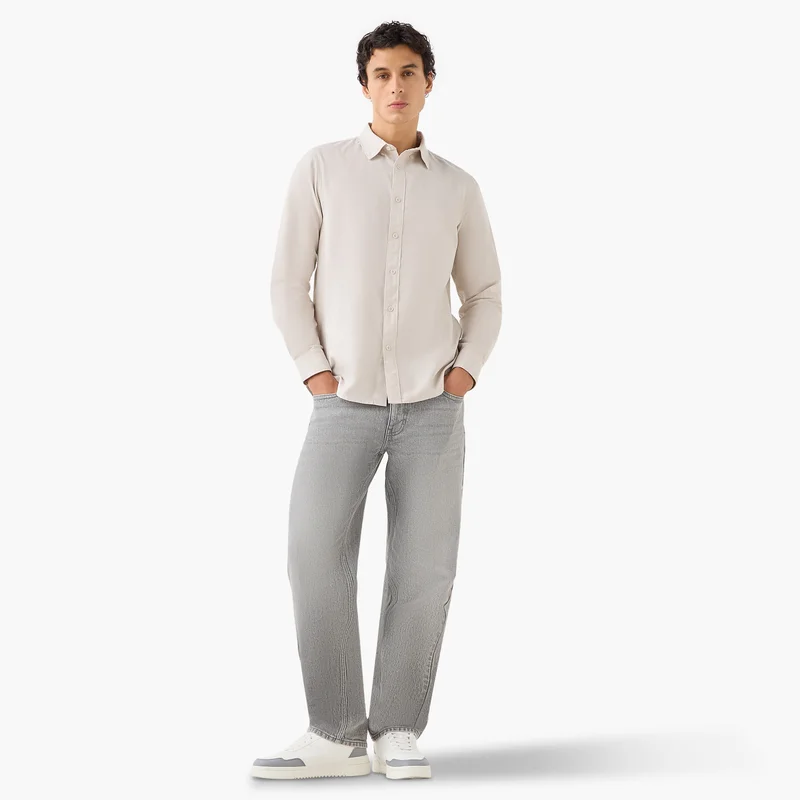 سبلاش فيڤ Men's Button Down Collar Textured Long Sleeves Shirt