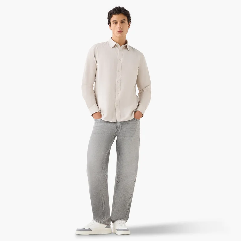 سبلاش فيڤ Men's Button Down Collar Textured Long Sleeves Shirt