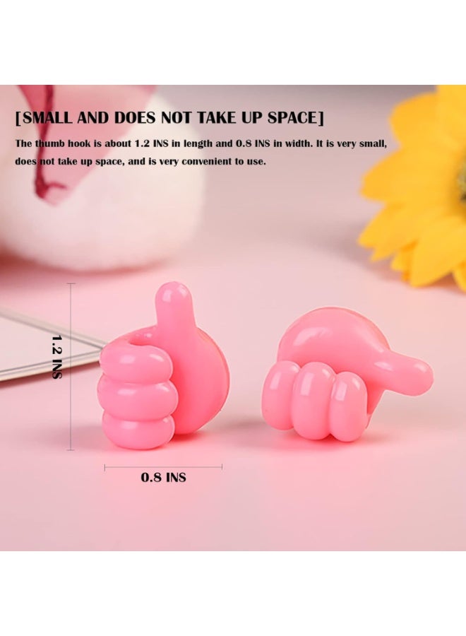 10pcs Self Adhesive Thumb Wall Hooks for Cables,Toothbrush Holder, Creative Adhesive Thumb Cable Clip Key Hook Wall Hangers.(multi Colors) - Image 5