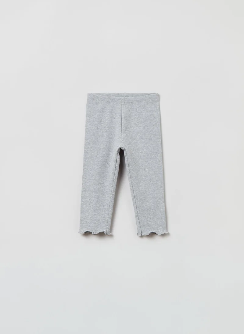 او في اس OVS Ribbed Leggings With Wavy Edge