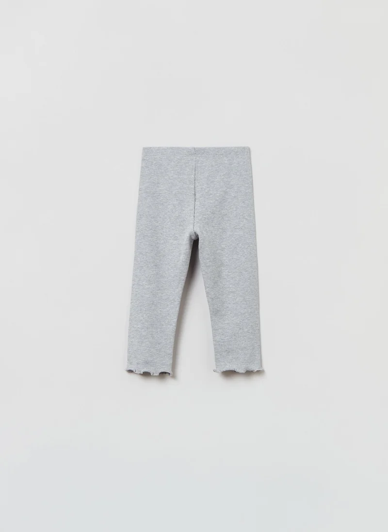 او في اس OVS Ribbed Leggings With Wavy Edge