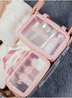 4-Piece Transparent Travel Cosmetics Bags, Portable Clear Waterproof Travel Bags Pink - pzsku/Z128BB1894E8466B2CFD6Z/45/_/1711081397/0f941d64-a64f-47da-81f9-5dece5181834