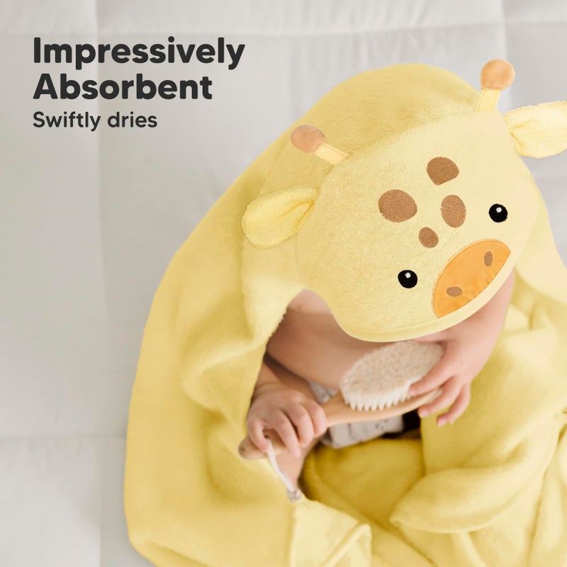 KeaBabies Hooded Baby Towel for Newborn - Viscose Derived from Bamboo Large Baby Bath Towels with Hood for Boys, Girls, Toddler, Extra Absorbent & Soft Newborn Bath Essentials (Giraffe, Regular) - Image 5
