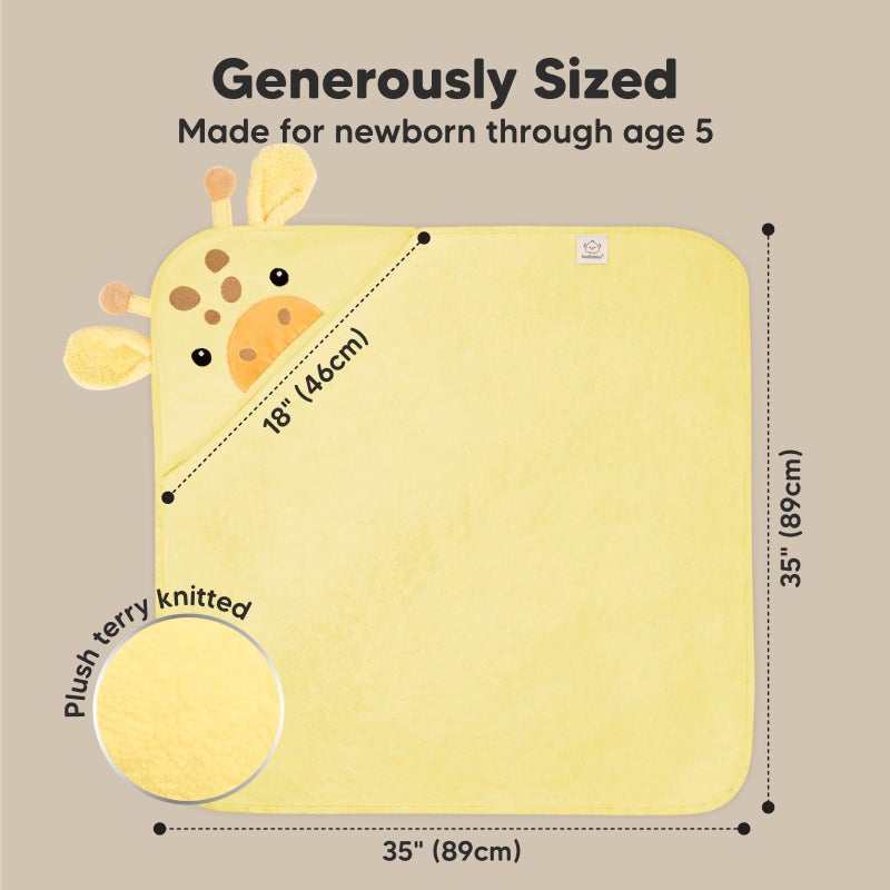 KeaBabies Hooded Baby Towel for Newborn - Viscose Derived from Bamboo Large Baby Bath Towels with Hood for Boys, Girls, Toddler, Extra Absorbent & Soft Newborn Bath Essentials (Giraffe, Regular) - Image 4