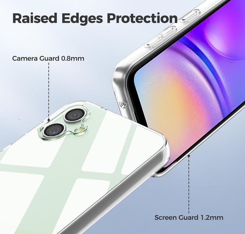 Realcase غطاء خلفي سيليكون لجهاز سامسونج جالاكسي A05 / M05 / F05، مقاوم للخدوش، شفاف كريستالي، واقي للصدمات، غطاء خلفي لجهاز سامسونج جالاكسي A05 / M05 / F05 - Image 2