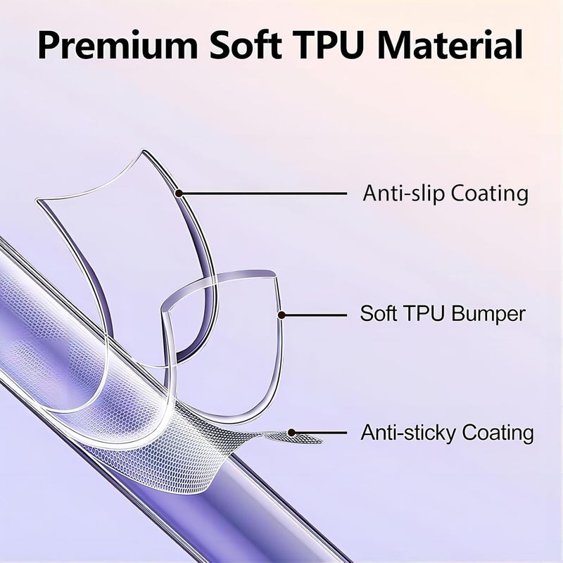 Realcase غطاء خلفي سيليكون لجهاز سامسونج جالاكسي A05 / M05 / F05، مقاوم للخدوش، شفاف كريستالي، واقي للصدمات، غطاء خلفي لجهاز سامسونج جالاكسي A05 / M05 / F05 - Image 3