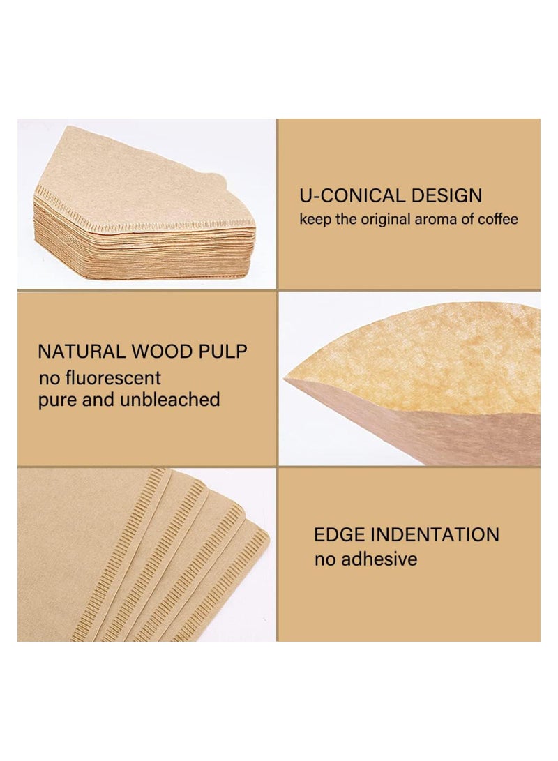 Cone Coffee Filters Size 2 Paper, Natural Unbleached Paper for Pour Over Dripper and Maker 200PCS  - Image 4