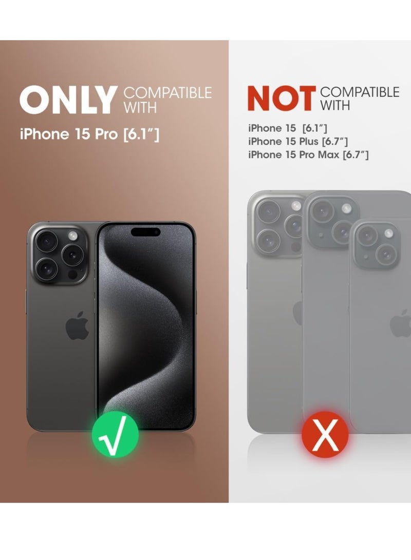 ELTRAZONE iPhone 15 Pro Clear Case Bundle - [5-Piece Set] with 2 Screen Protectors, 2 Camera Lens Protectors, Military-Grade Shockproof Slim Bumper, 6.7 Inch Transparent - Image 2