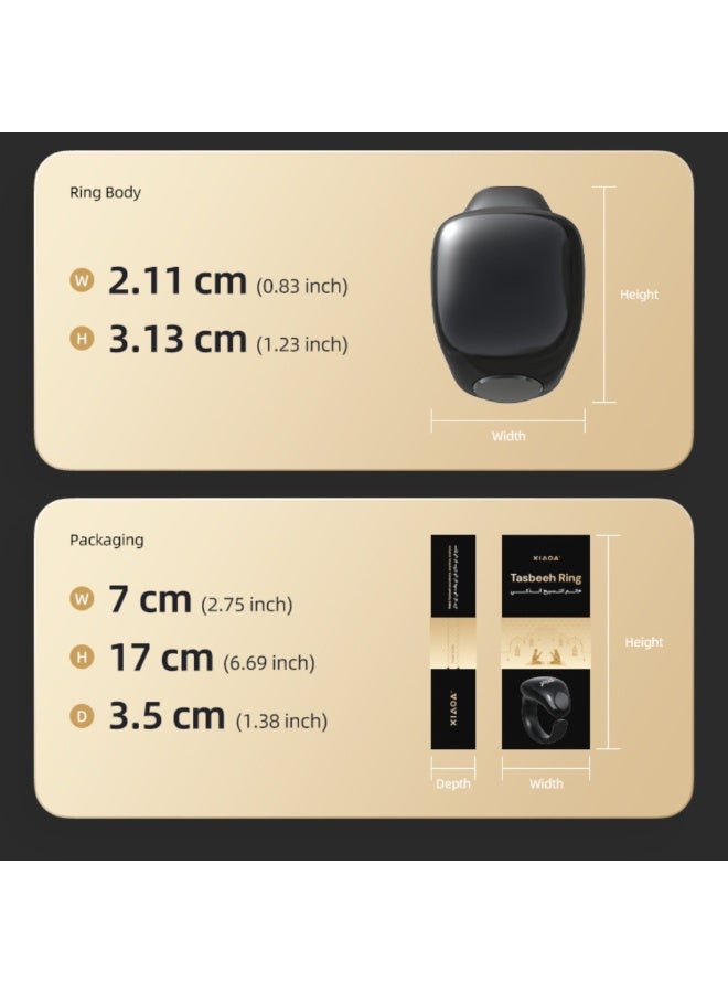 Smart Tasbih Muslim Pray Tally Counter with Prayer Reminder Function Islamic Gift Set for Ramadan and Eid, Digital Zikr Ring for Dhikr, Ideal Muslim Gift Box for Men and Women - Image 2