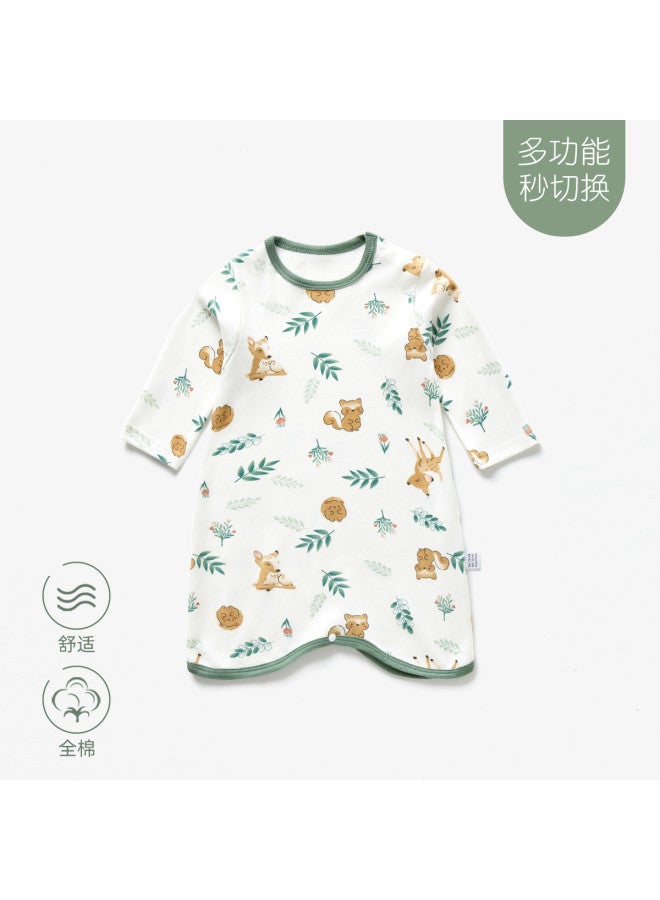 Doxiluka Children's Robe Spring/autumn Baby Pajamas Cotton Homewear Boys & Girls Casual Bathrobe Kick-proof Sleep Dress - Image 2