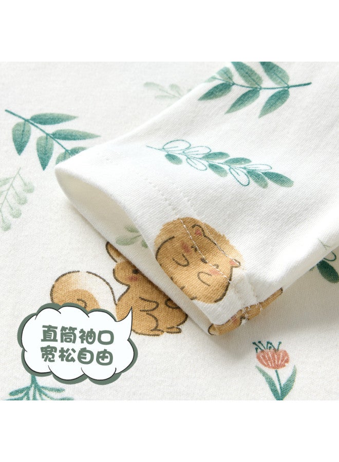 Doxiluka Children's Robe Spring/autumn Baby Pajamas Cotton Homewear Boys & Girls Casual Bathrobe Kick-proof Sleep Dress - Image 4