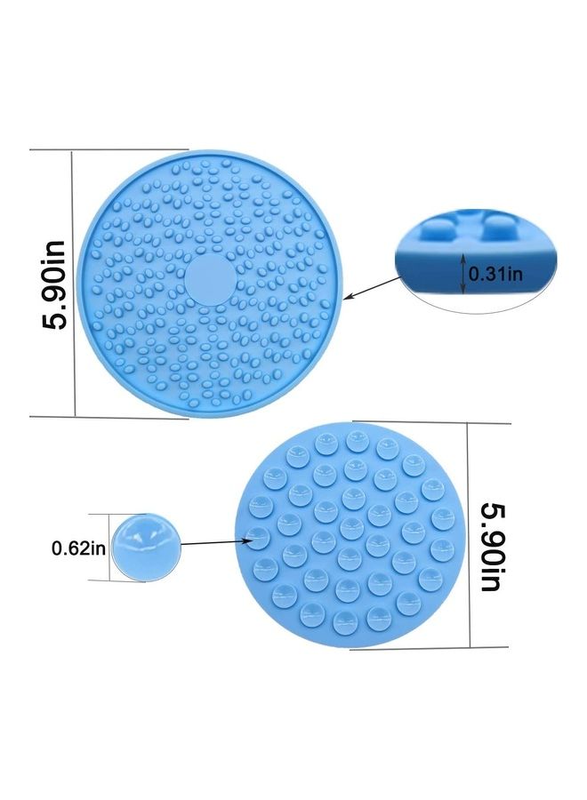 NIBEMINENT Silicone Slow Feeder Dispensing Mat Blue 5.90 x 5.90inch - Image 3