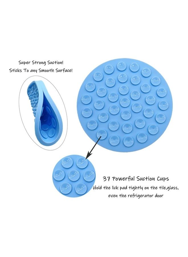 NIBEMINENT Silicone Slow Feeder Dispensing Mat Blue 5.90 x 5.90inch - Image 2