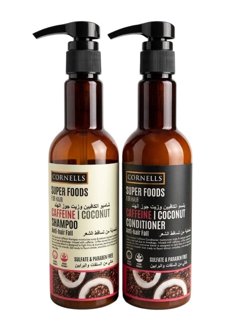 CORNELLS Shampoo 500 ml and Conditioner 500 ml With Caffeine Extract and Coconut Oil  Free of Sulfates and Parabens  to Protect Against Hair loss - Image 1