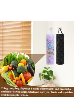 Excefore Plastic Bag Holder, 4 Pack Grocery Bag Holder, for Kitchen Hanging Mesh Storage Organizer Plastic Bags Mesh Hanging Storage Dispenser Trash Bag Holder Shopping Bag Holder  - Image 2