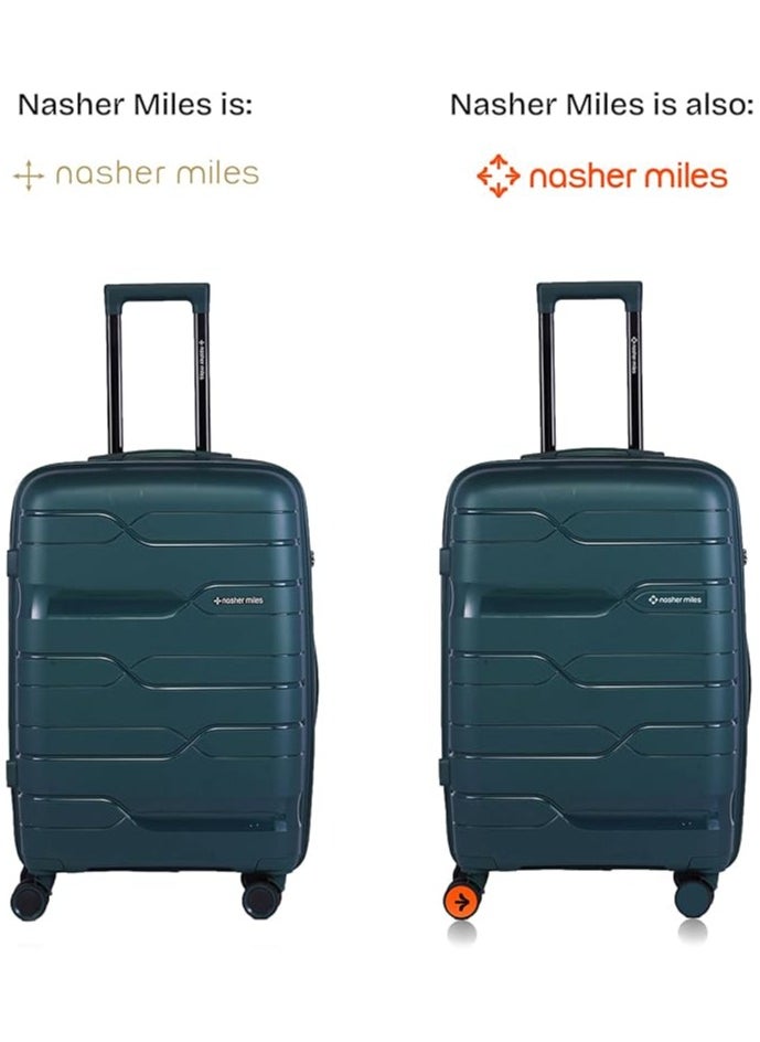 nasher miles Nasher Miles Paris Hard-Sided Polypropylene Check-in Luggage 24 inch | 65cm | 8 Wheels Medium Trolley Bag for Travel | Suitcase (Dark Green)  - Image 3