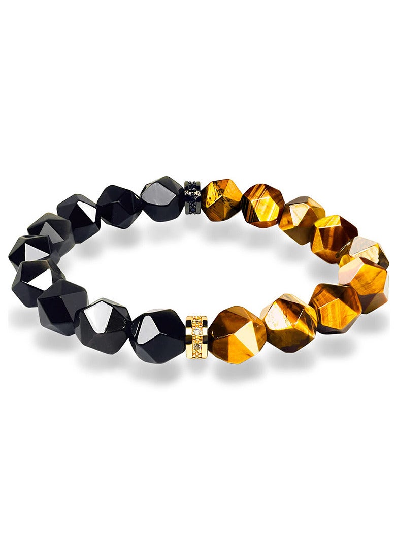 حِرَاس سوار حجر السج الأسود من حجر عين النمر، سلسلة يد، أساور مطرزة للنساء والرجال، مجوهرات رجالية، سوار نعمة، يجلب الحظ السعيد، الصحة، الشجاعة والقوة، هدايا للرجال والنساء - Image 2