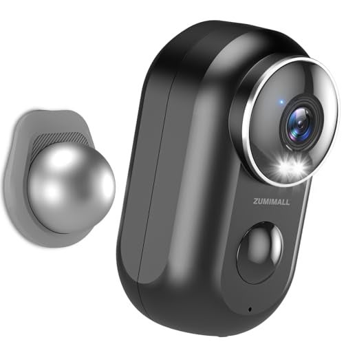 ZUMIMALL 2K Security Cameras Wireless Outdoor, Magnetic Mount, 130° View Outdoor Camera Wireless, 2.4G WiFi Battery Camera Indoor/AI Detection/3MP Color Night Vision/2-Way Talk/Cloud/Alexa/IP66