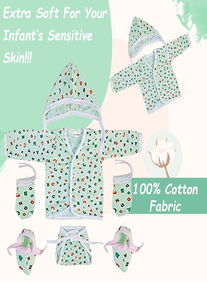 Bantoo New Born Baby Clothes|Jhabla Set|Clothing Sets|Nappy & Caps|Mittens & Booties|Gift Pack|Combo|Baby Shower|Grooming Kit|Products All|Essentials (0-6 Months) Pack Of 4,Multicolor - Image 3