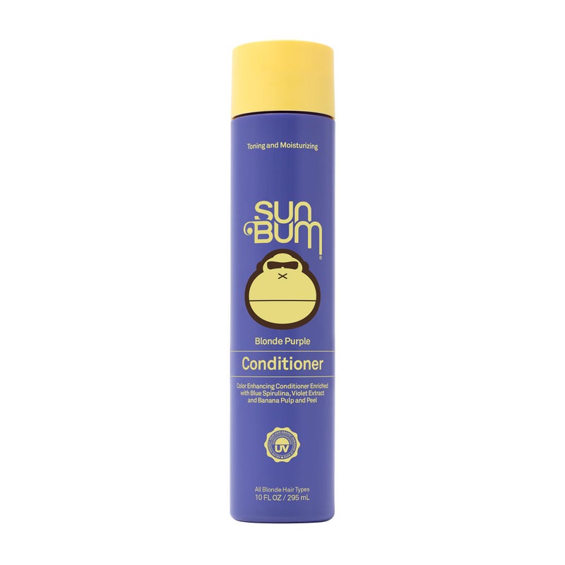 Sun Bum بلسم صن بوم بلوند بنفسجي - تركيبة مرطبة ومضيئة - حماية من الأشعة فوق البنفسجية وتعزيز اللون وعلاج تلوين الشعر للشعر الأشقر - يساعد في منع التكسر والتجاعيد - 10 أوقية - Image 1