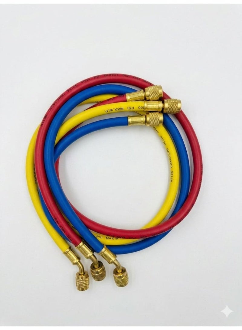 XPERT Manifold Gauge & Hose Set for R410A / R134A / R404A / R22 Car & AC Refrigerant Systems – Professional AC Pressure Gauge Kit with 3 Charging Hoses - Image 4